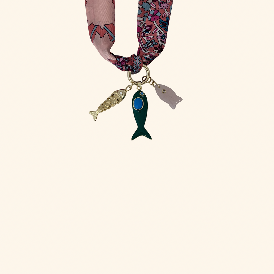 Les Trois Poissons Scarf Necklace