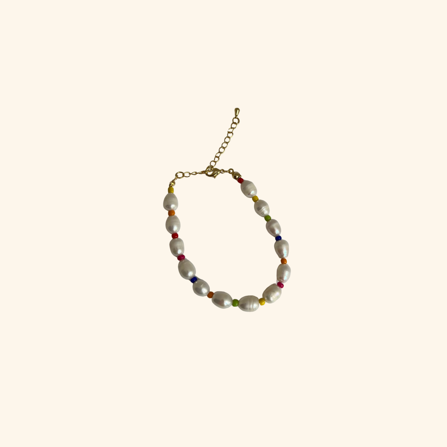 Pearls by the Rainbow Bracelet