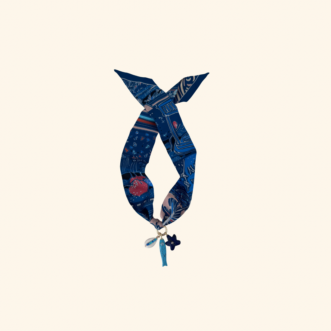 Aquamarine Scarf Necklace