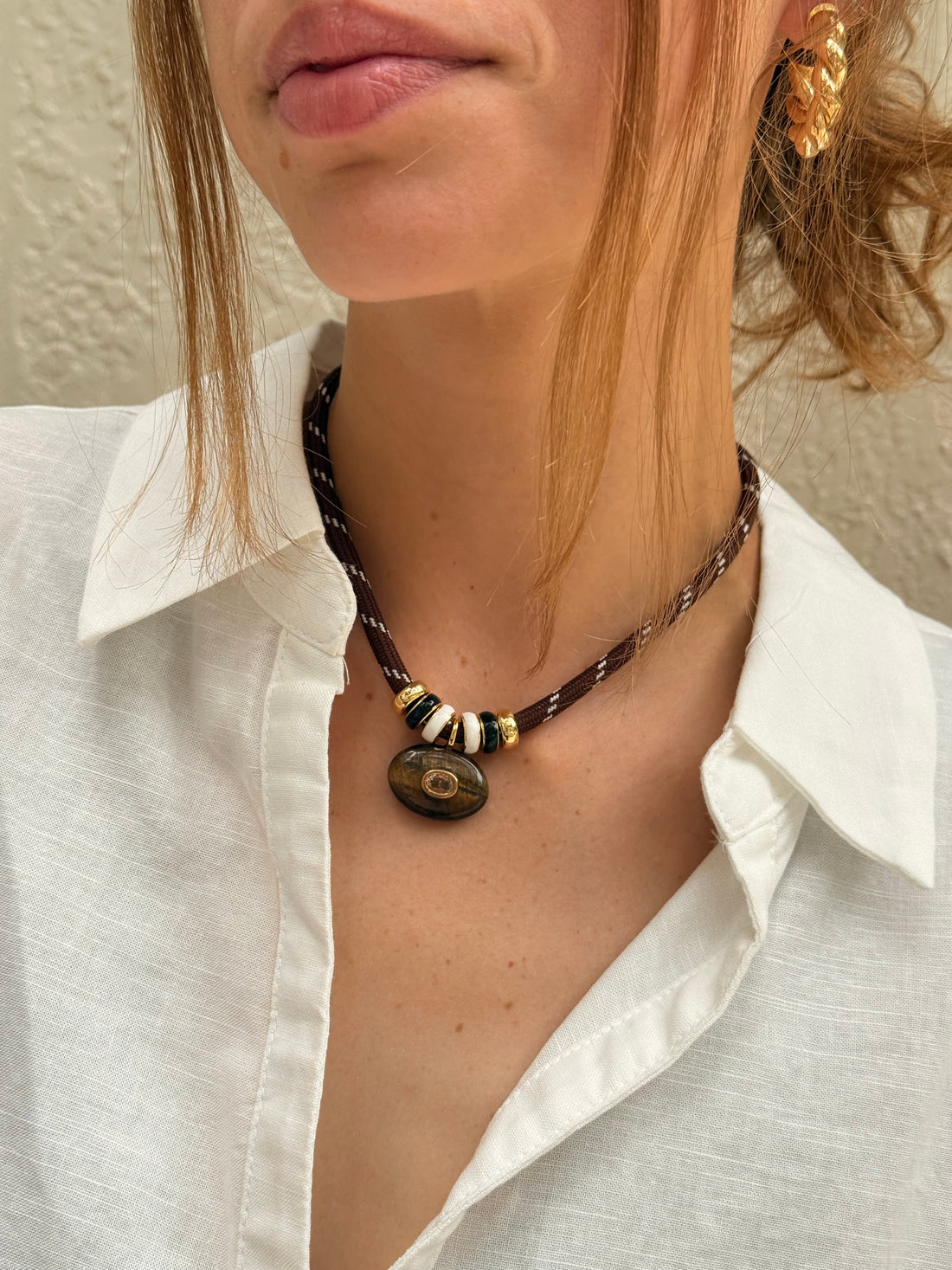Tiger’s Eye Rope Necklace