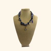 Amore Navy Blues Scarf Necklace