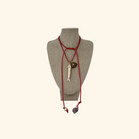 Fish & Tiger’s Eye Scallop Shell Rope Necklace