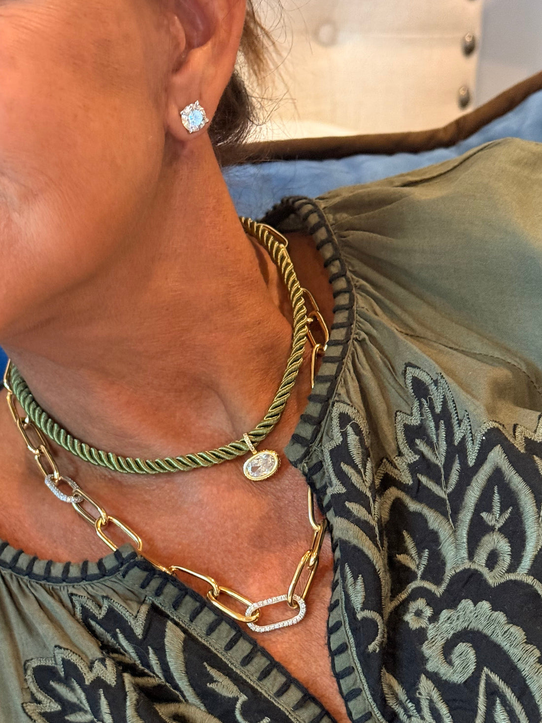 Olive Rope Diamond Necklace