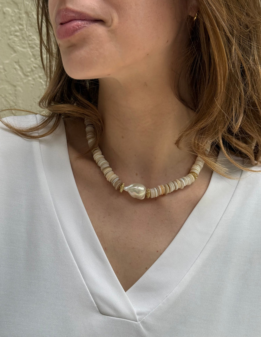 Giant Puka Pearl Necklace