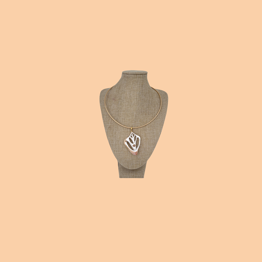 Shell Slice Pink Dot Pendant
