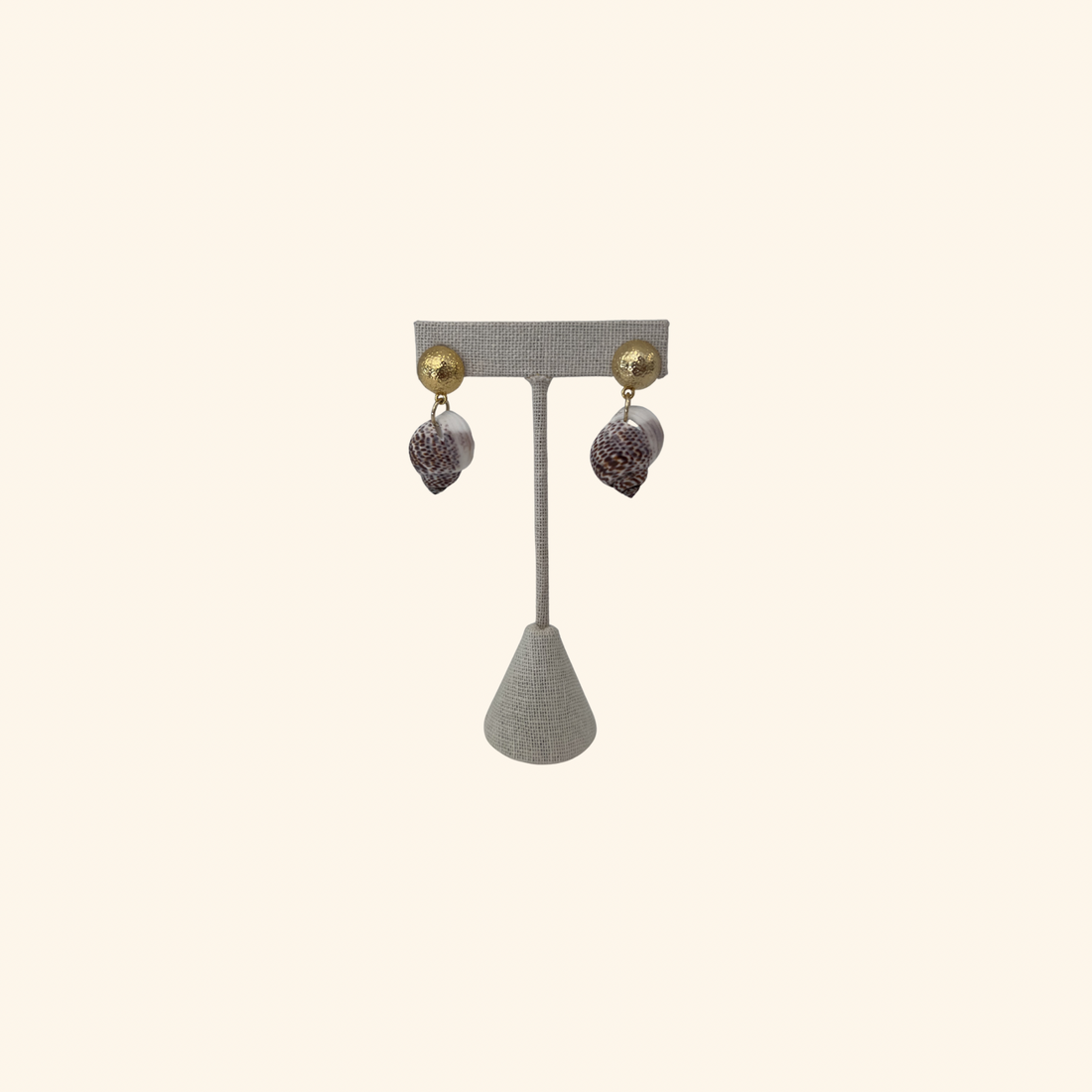 Gold Ball and Shell Earrings