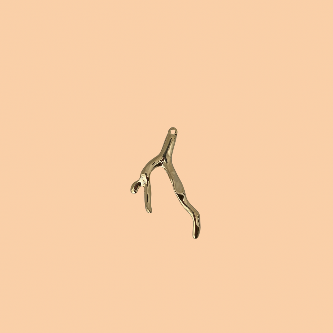 Golden Coral Branch Charm