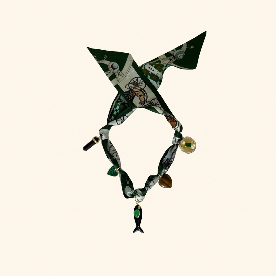 Green Sea Spirit Scarf Necklace