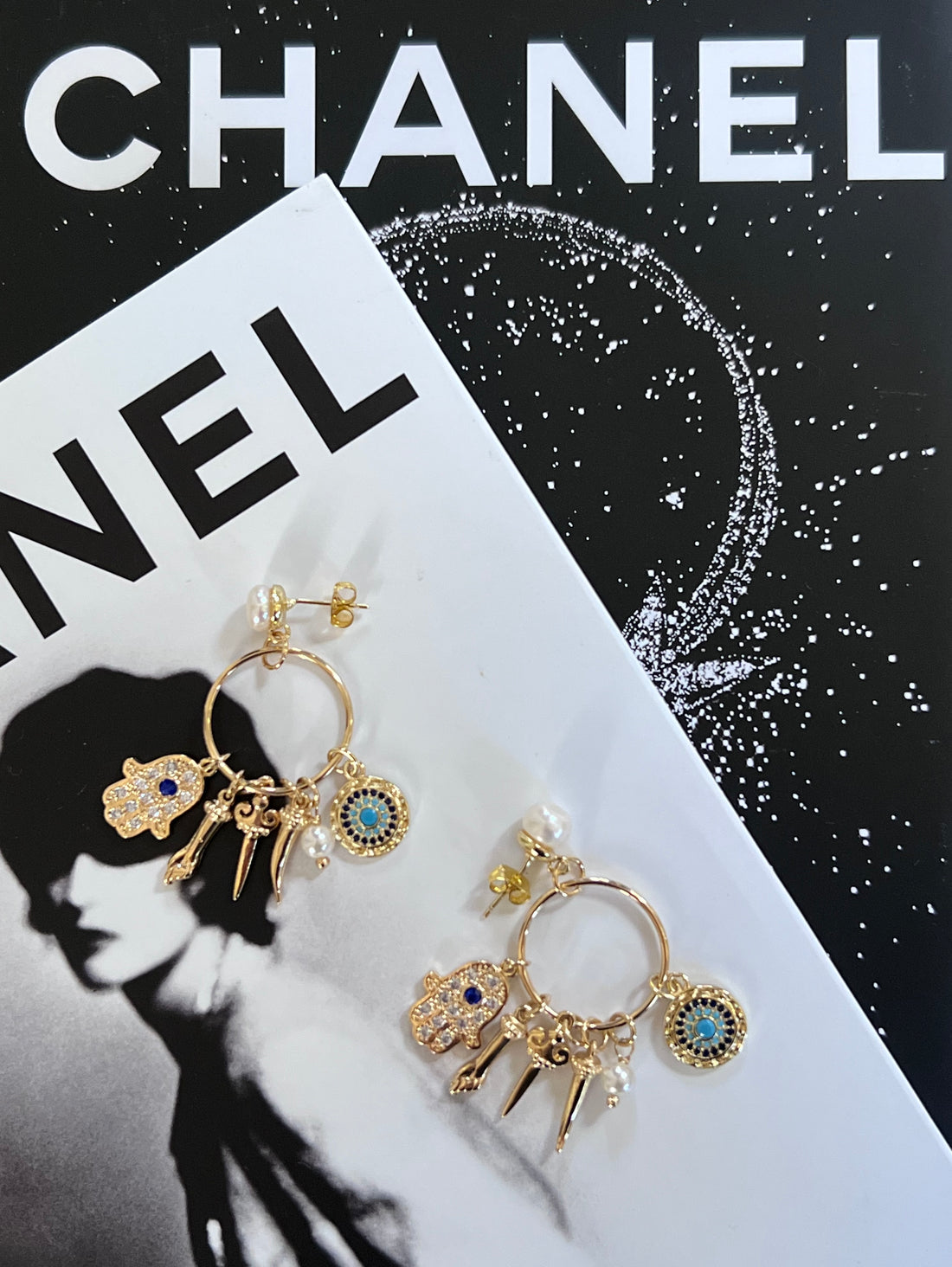 Cosmic Drop Hoop Earrings