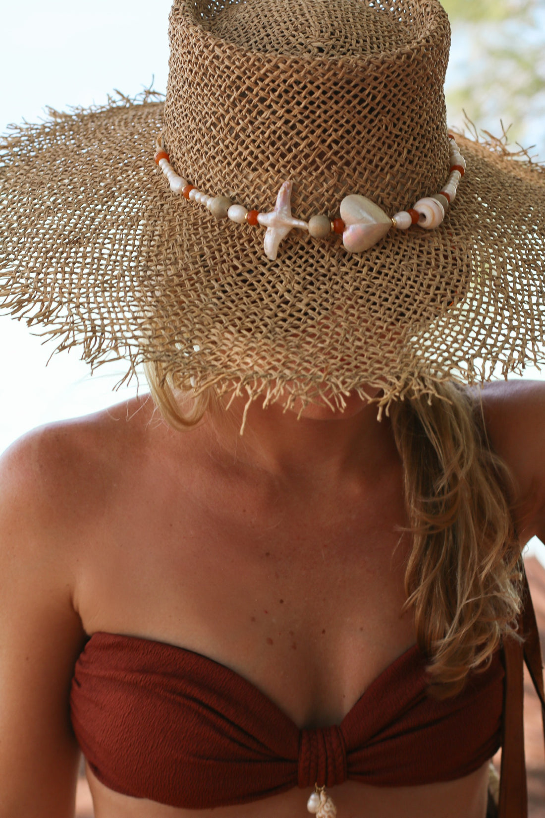 Pearl Cross and Shell Heart Bikini Belt