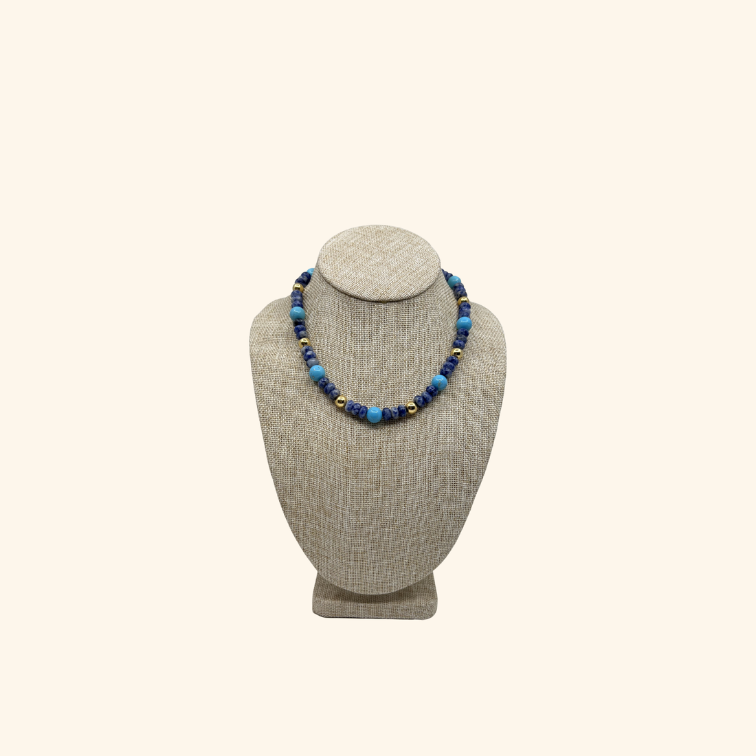 Azure & Gold Beach Beads Necklace