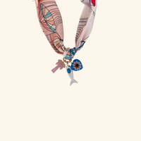 Pink Palm Tree, Love & Prosperity Scarf Necklace