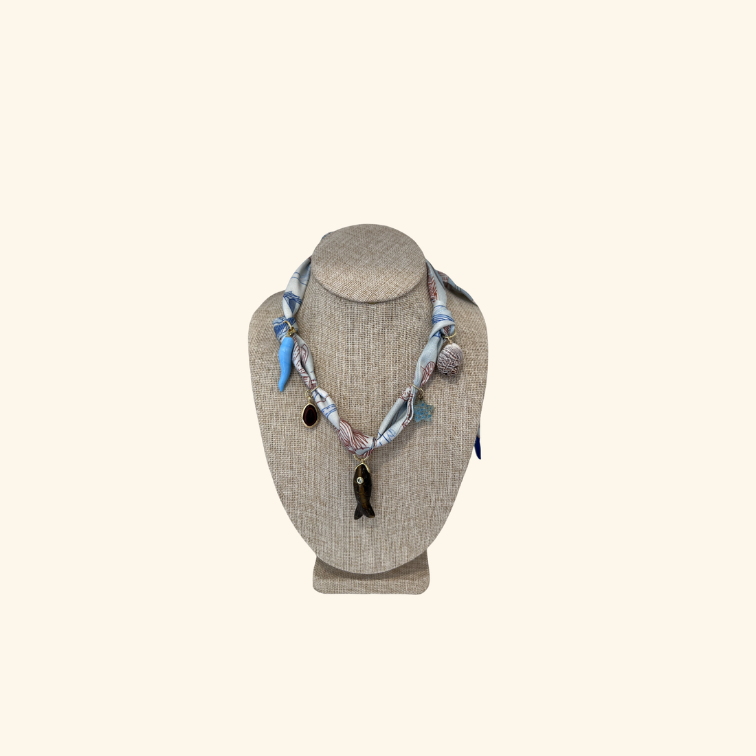 Amore Blues Scarf Necklace