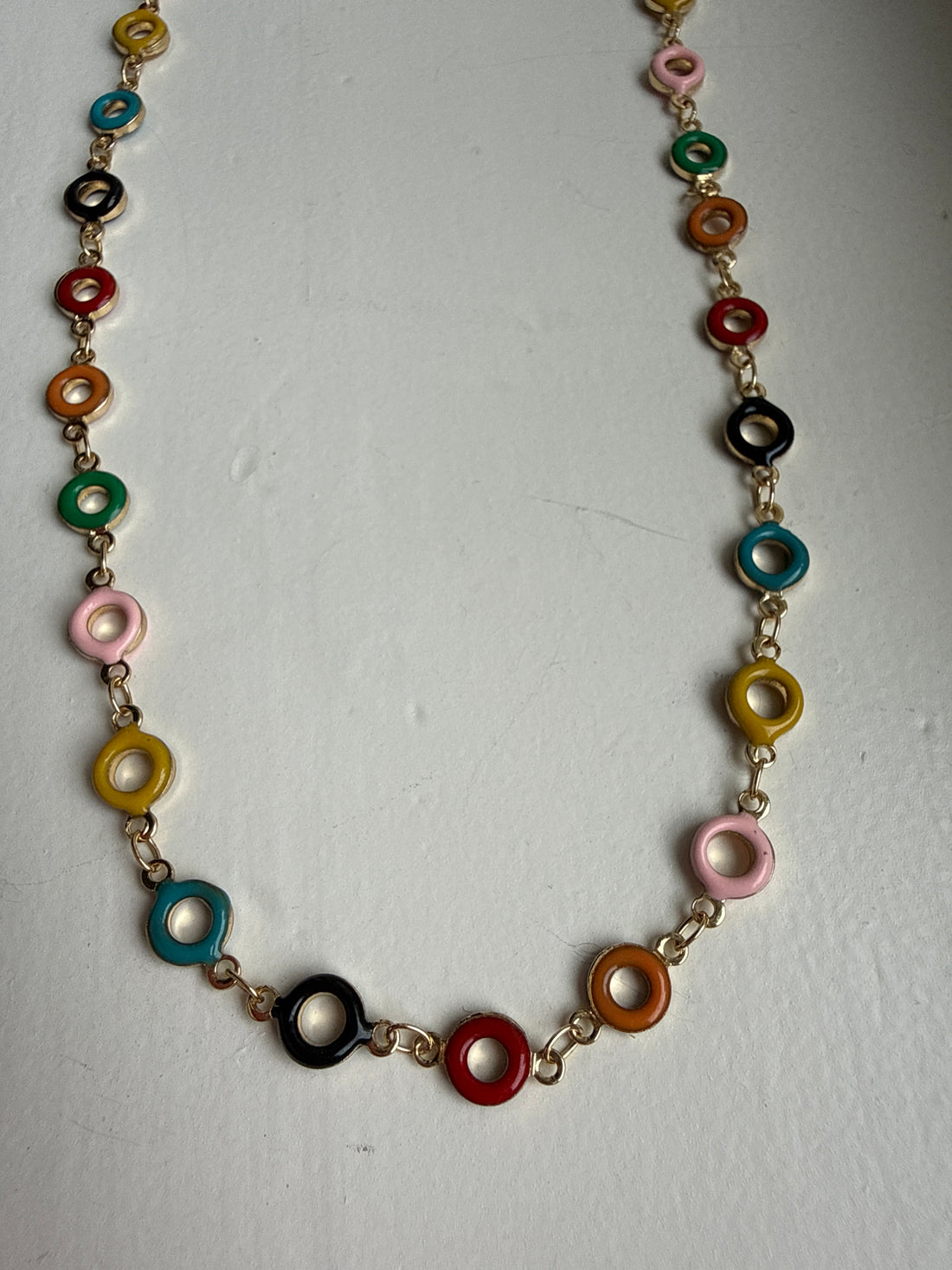 Enamel Color Circle Necklace