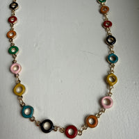 Enamel Color Circle Necklace