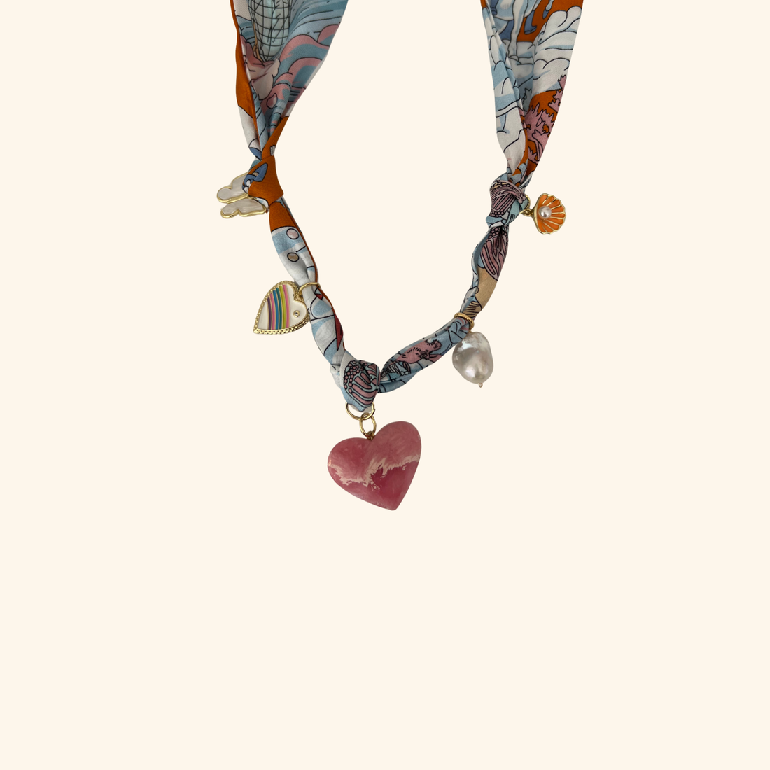 La Vie en Rose Scarf Necklace