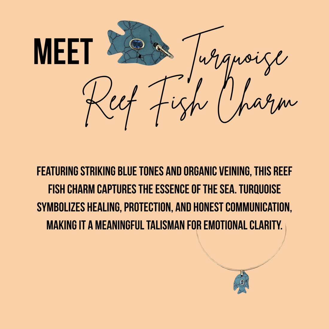 Turquoise Reef Fish Charm