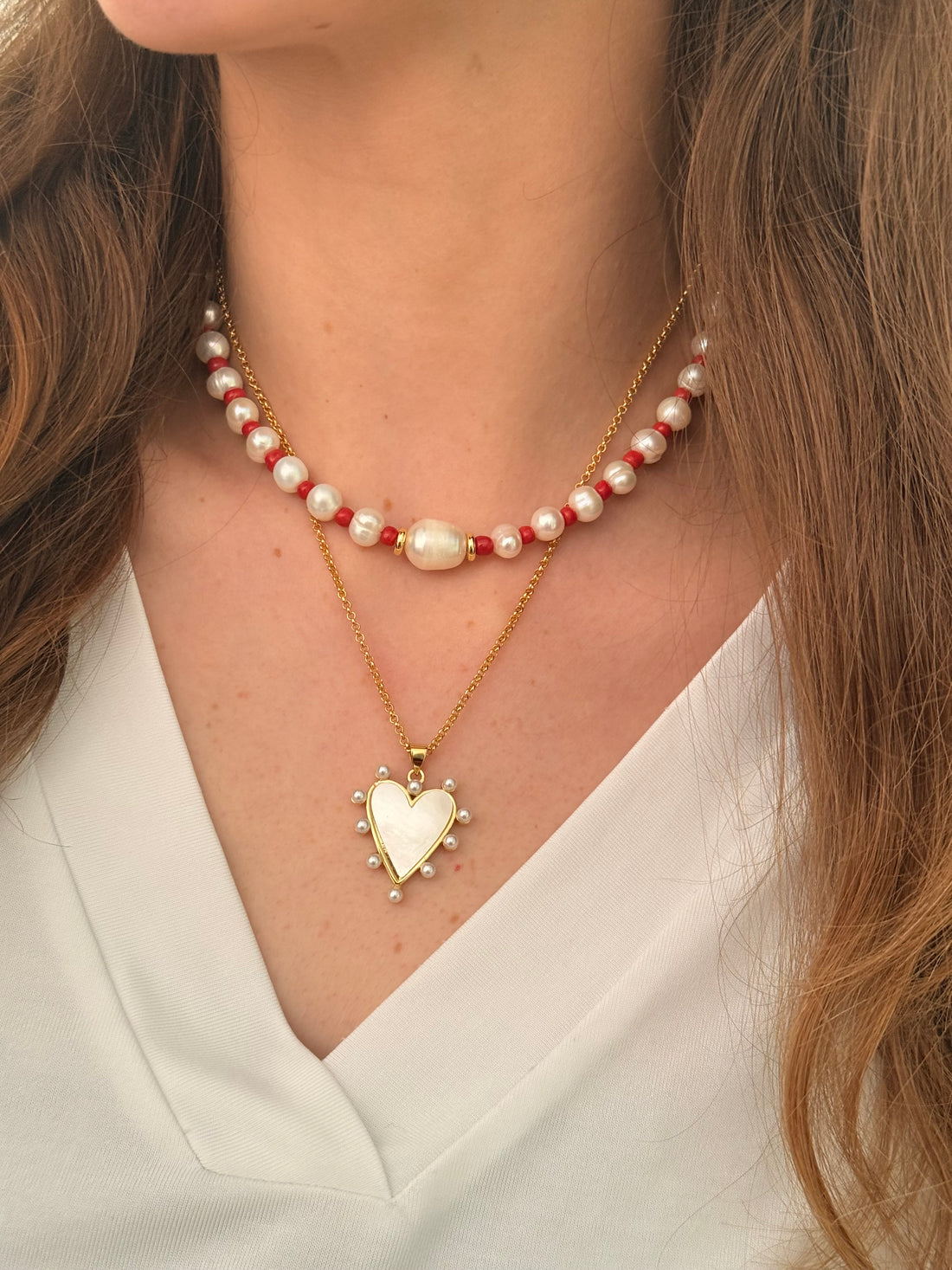 Pearl Heart Pendant Necklace