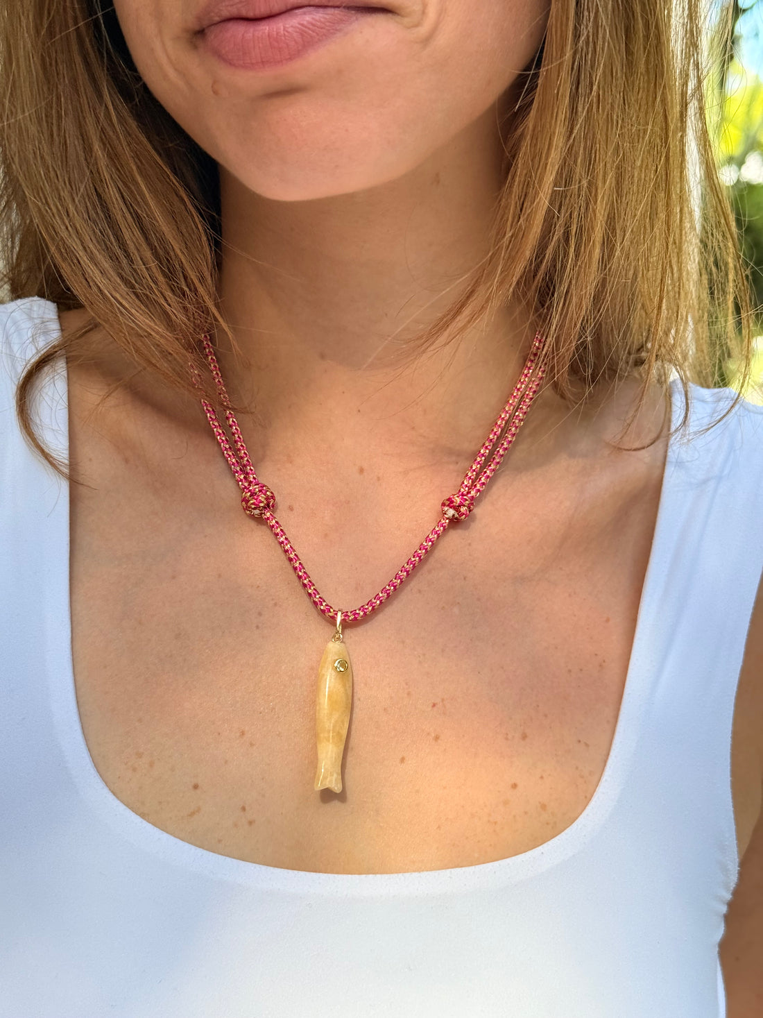 Yellow Fish Marina Rope Necklace
