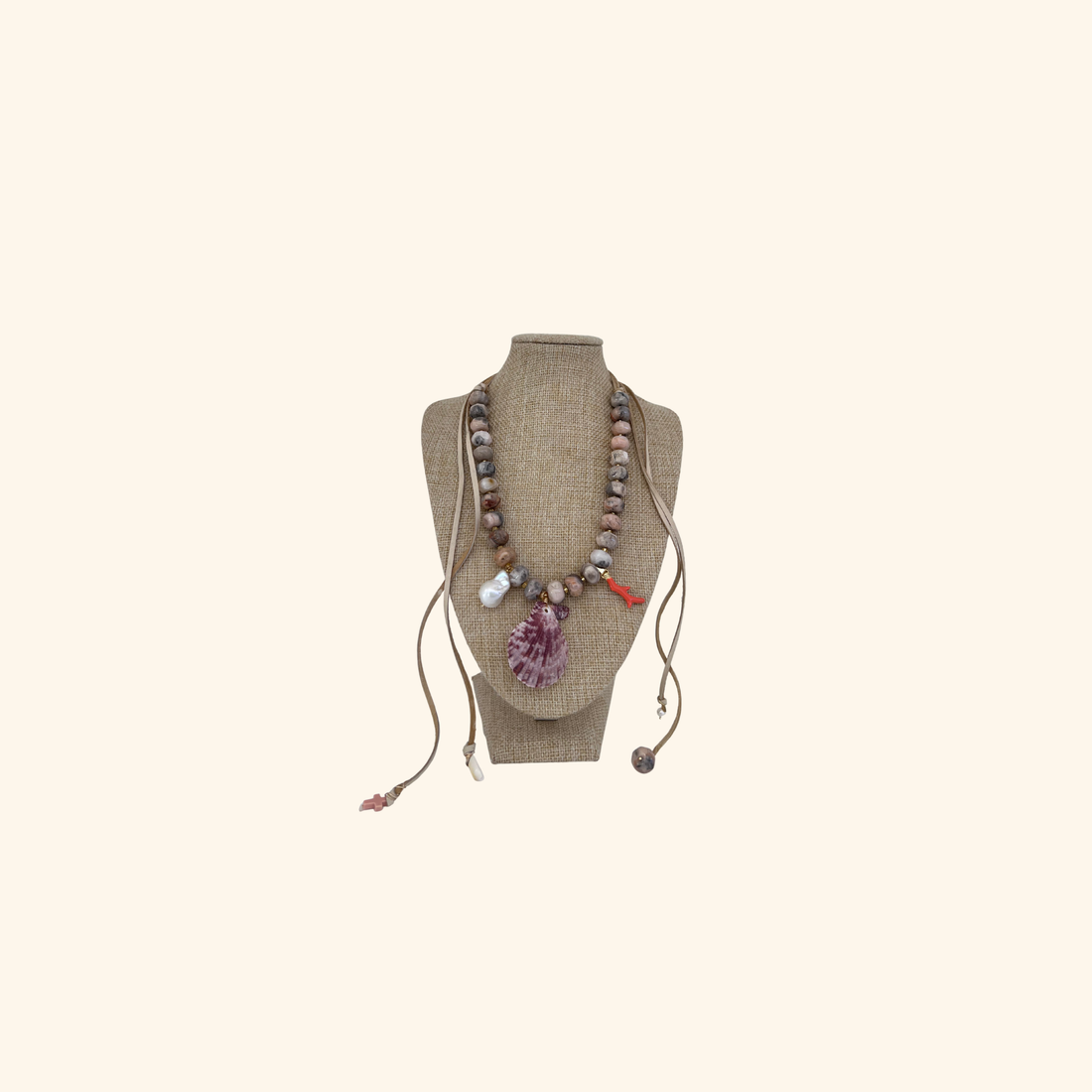Drift Blush Shell Tie Necklace