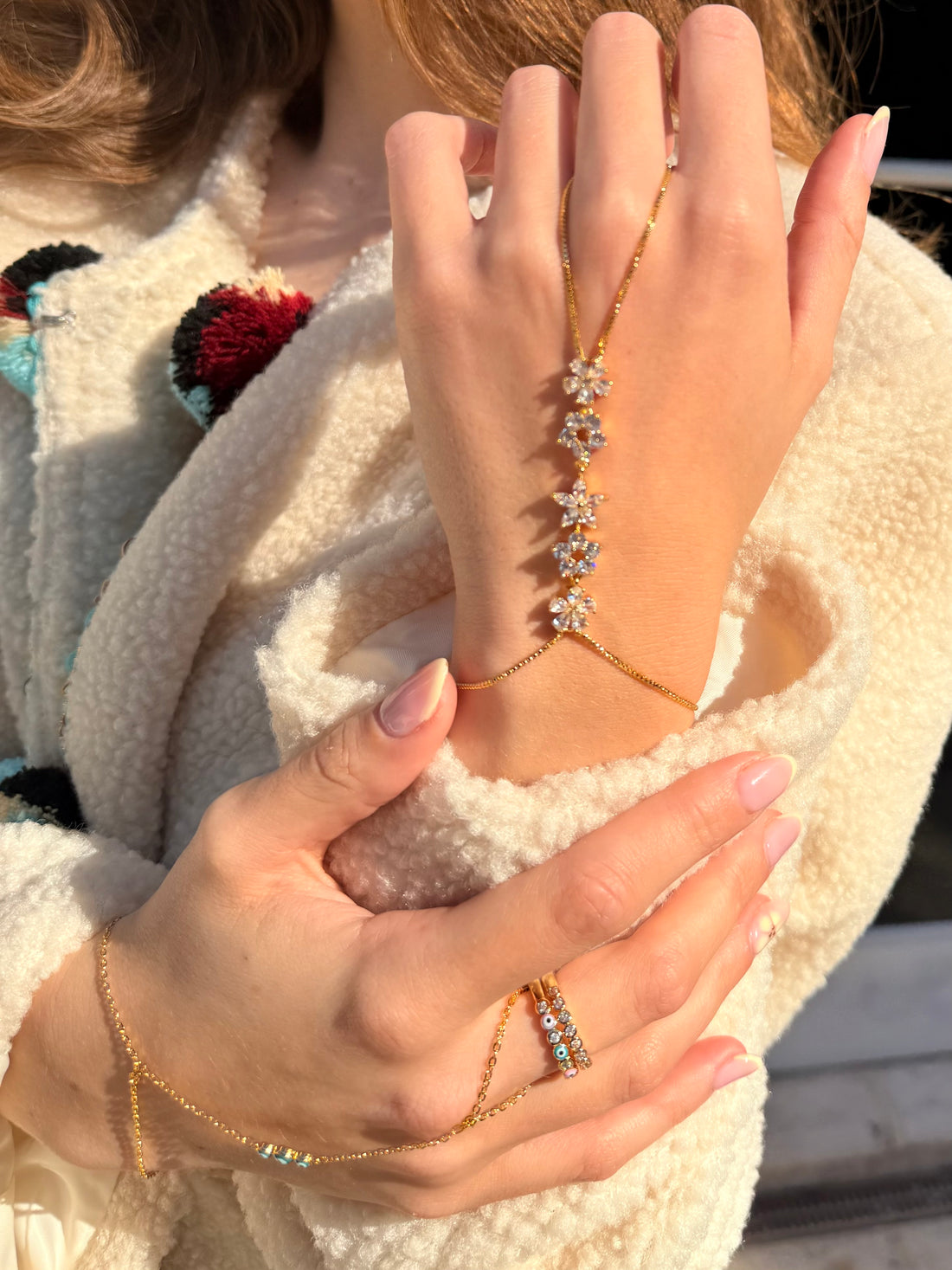 Crystal Flower Hand Chain