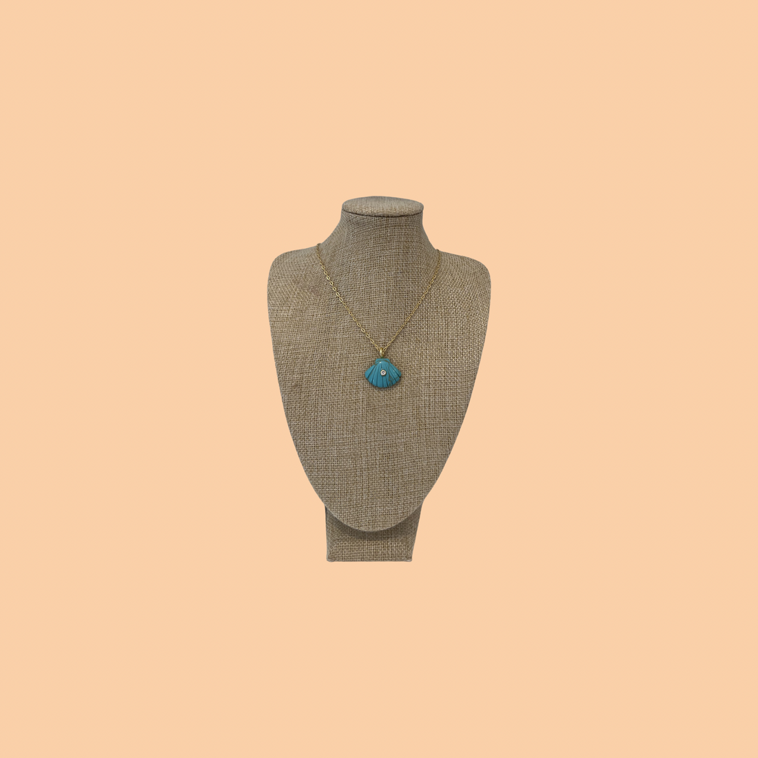 Turquoise Scallop Shell Charm