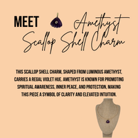 Amethyst Scallop Shell Charm