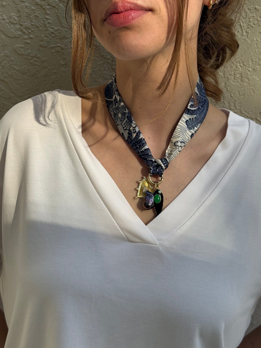 Nero Coastal Scarf Necklace