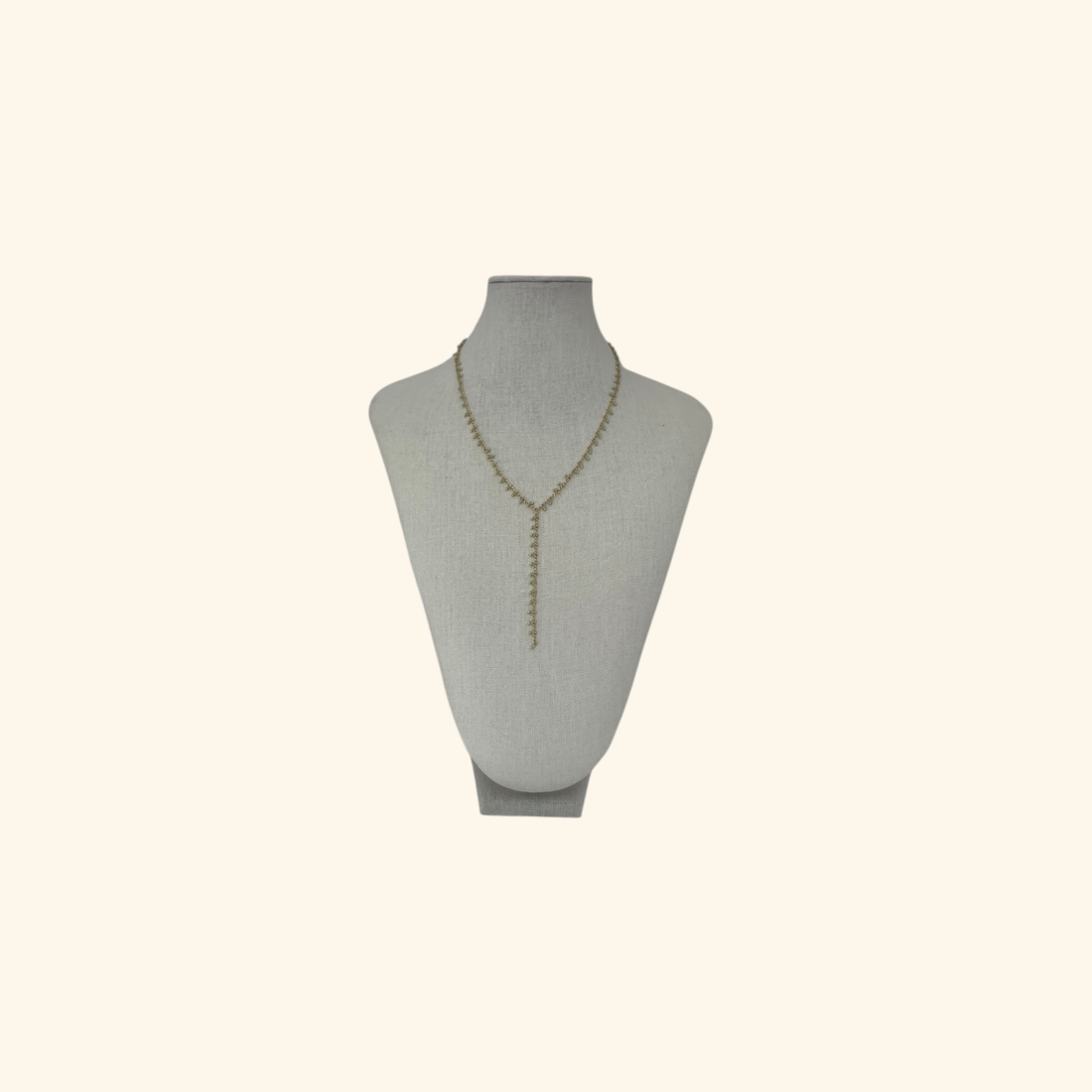 Light Green Tassels Lariat Necklace