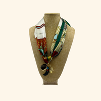 Brown Horn Clover Scarf Necklace