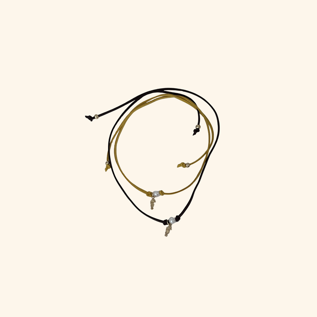 Seahorse & Pearl Suede Rope Necklace