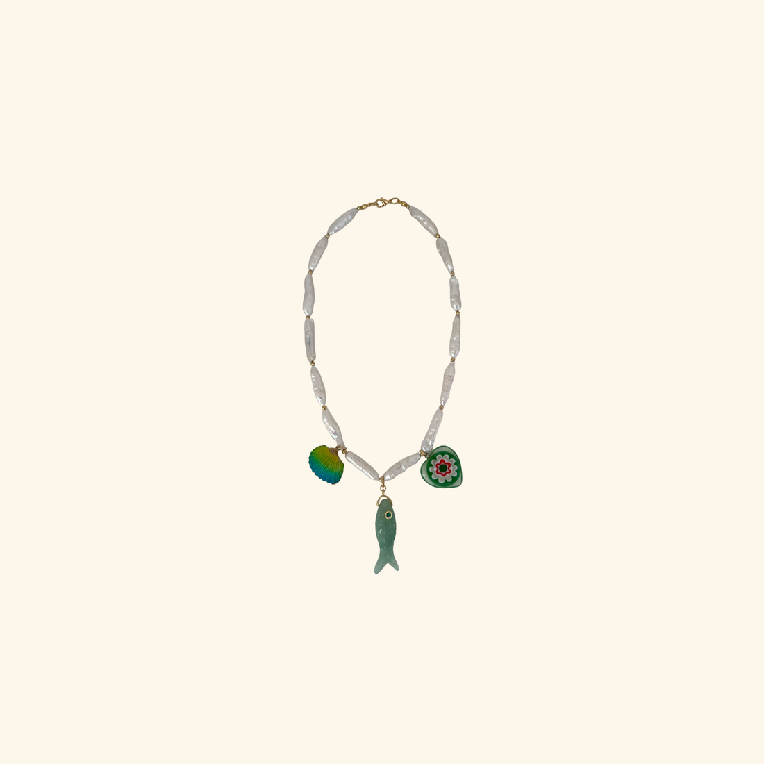 Seaside Treasure Stick Pearl Necklace