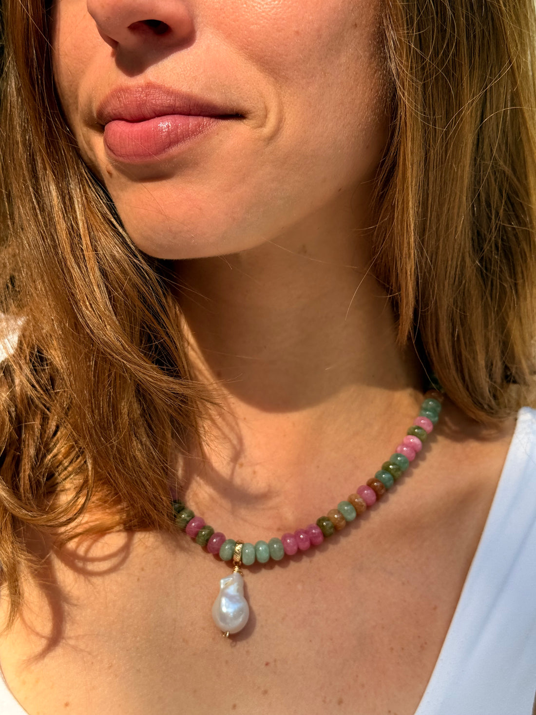 Baroque Pearl & Colorful Beaded Necklace