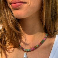 Baroque Pearl & Colorful Beaded Necklace