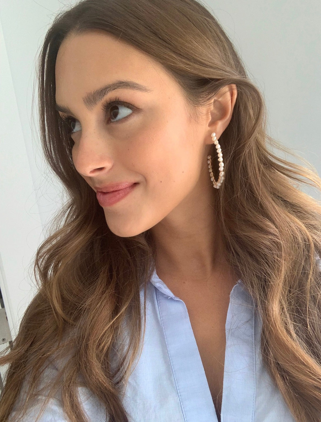 Pearl Hoop Earrings