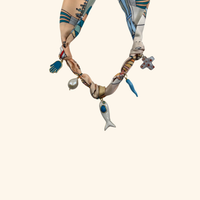 Stone Fish & Azure Scarf Necklace
