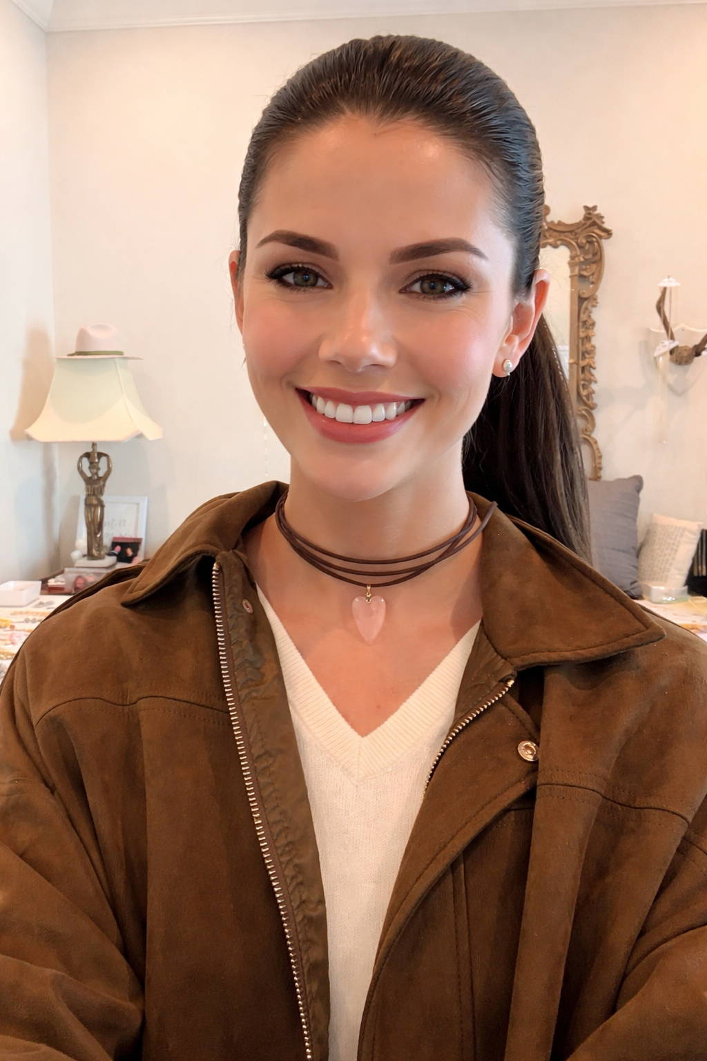 Sweetheart Rose Quartz Lariat Necklace