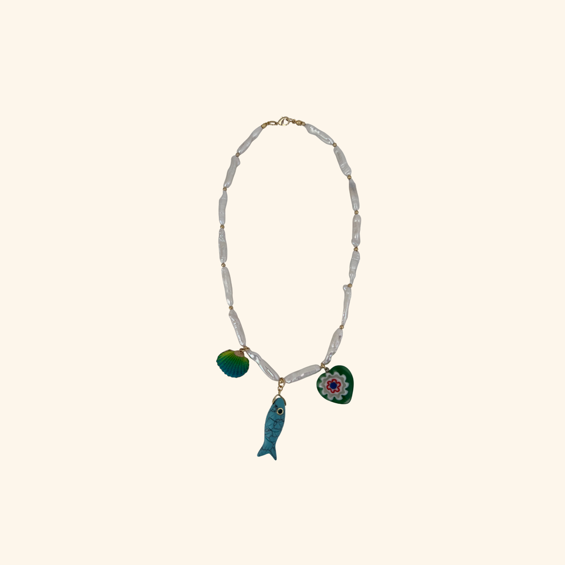 Seaside Treasure Stick Pearl Necklace