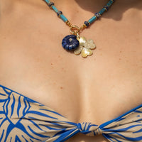 Costal Blue Beach Beads Necklace