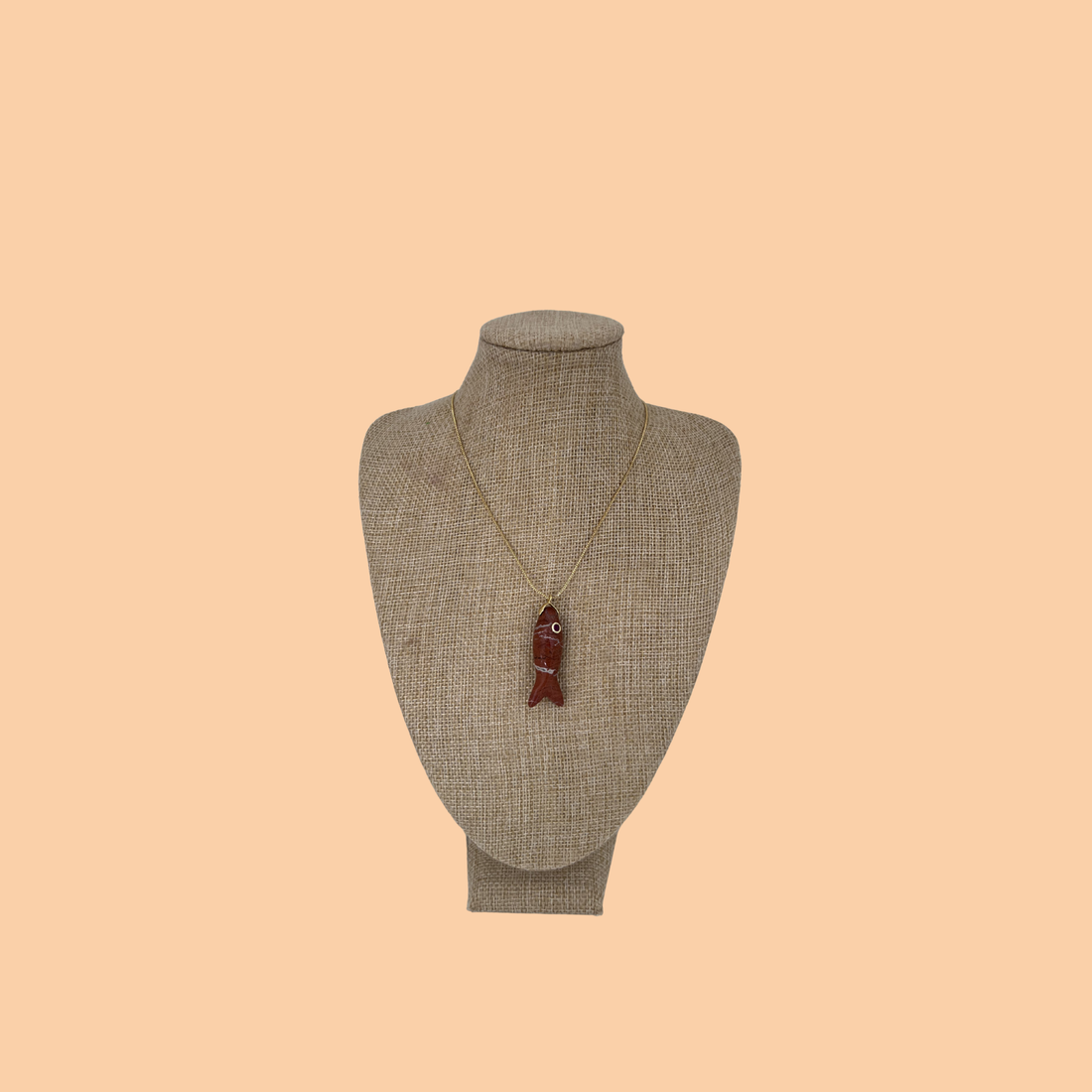 Carved Carnelian Fish Charm