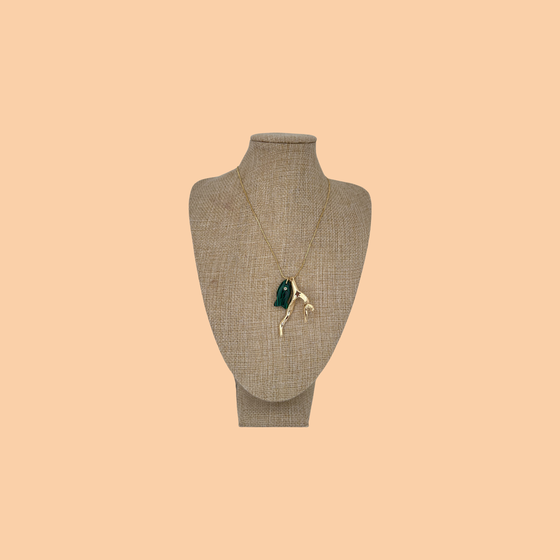 Golden Coral Branch Charm