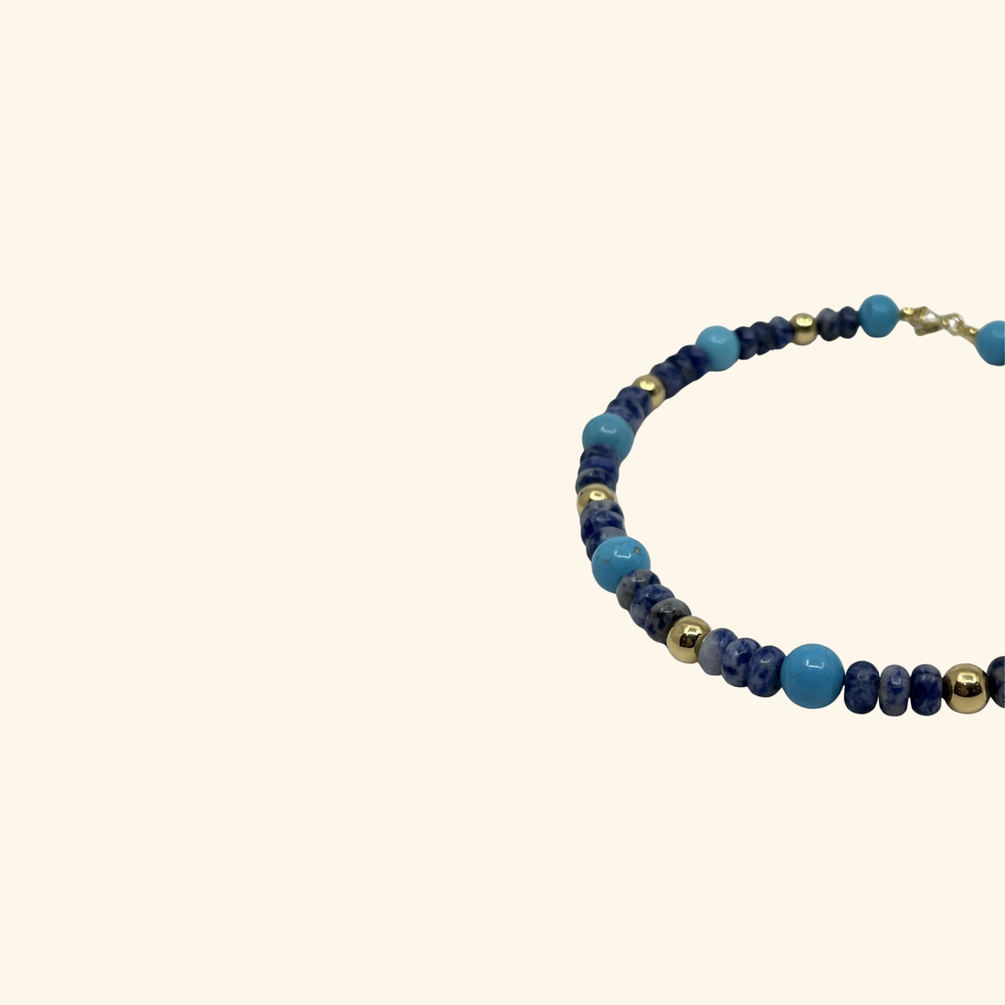 Azure & Gold Beach Beads Necklace