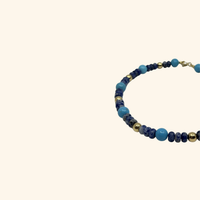 Azure & Gold Beach Beads Necklace
