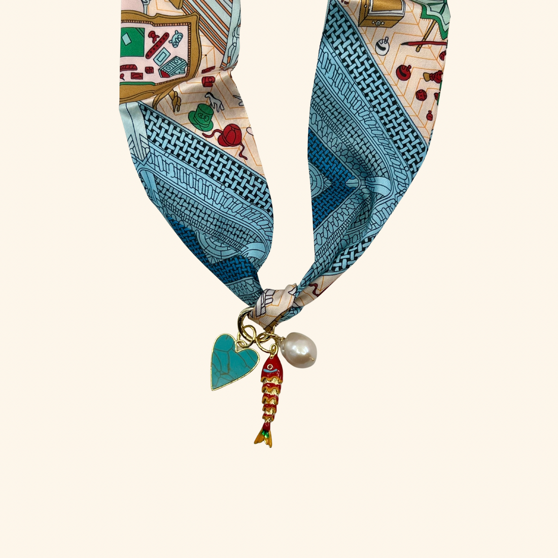 Poisson Rouge D’amour Scarf Necklace