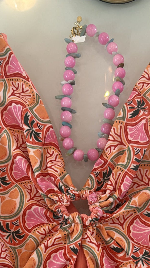 Miami Pink gumball necklace