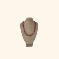 Pink and Green Beach Beads Charm Necklace