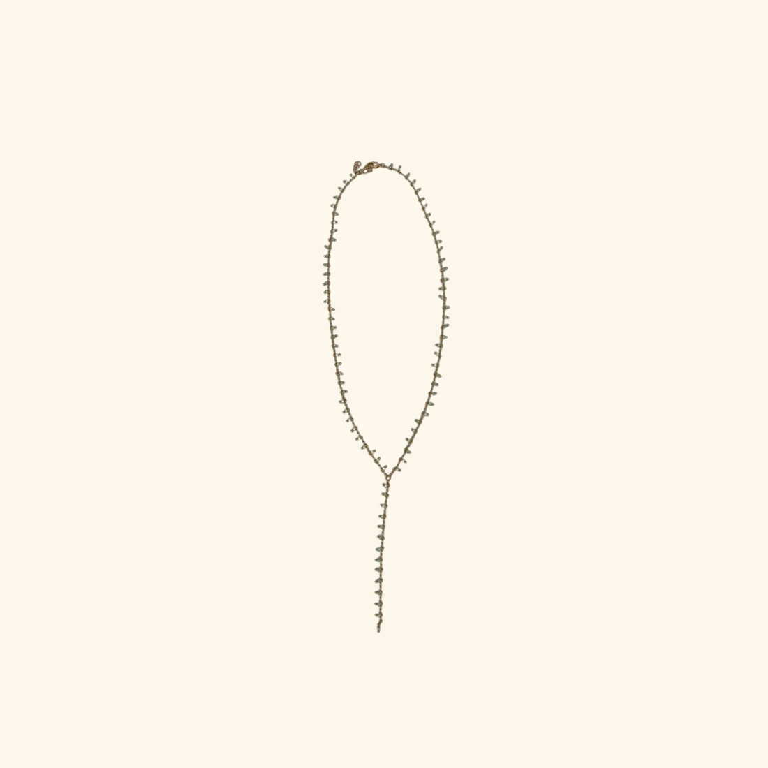 Light Green Tassels Lariat Necklace