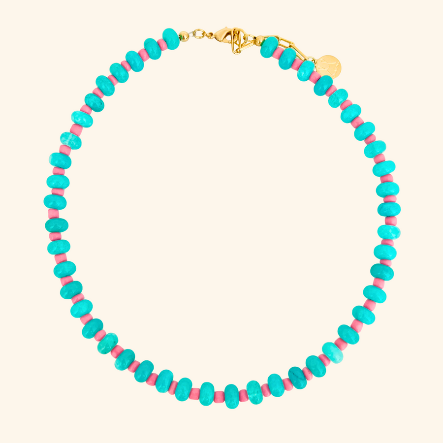 Pink Aquamarine Mini Gumball Necklace