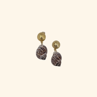 Gold Ball and Shell Earrings