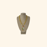 Sunshine Yellow Beaded Charm Necklace